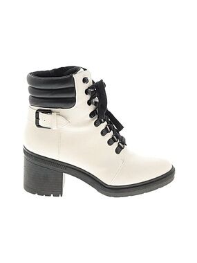 Mix No. 6 White Heeled Combat Booties